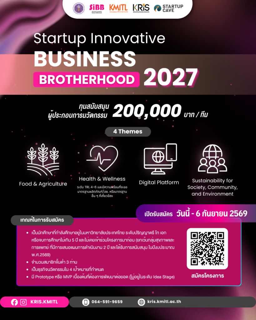 ð Startup Innovative Business Brotherhood 2027 āđāļāļīāļāļĢāļąāļāļŠāļĄāļąāļāļĢāđāļĨāđāļ§!
